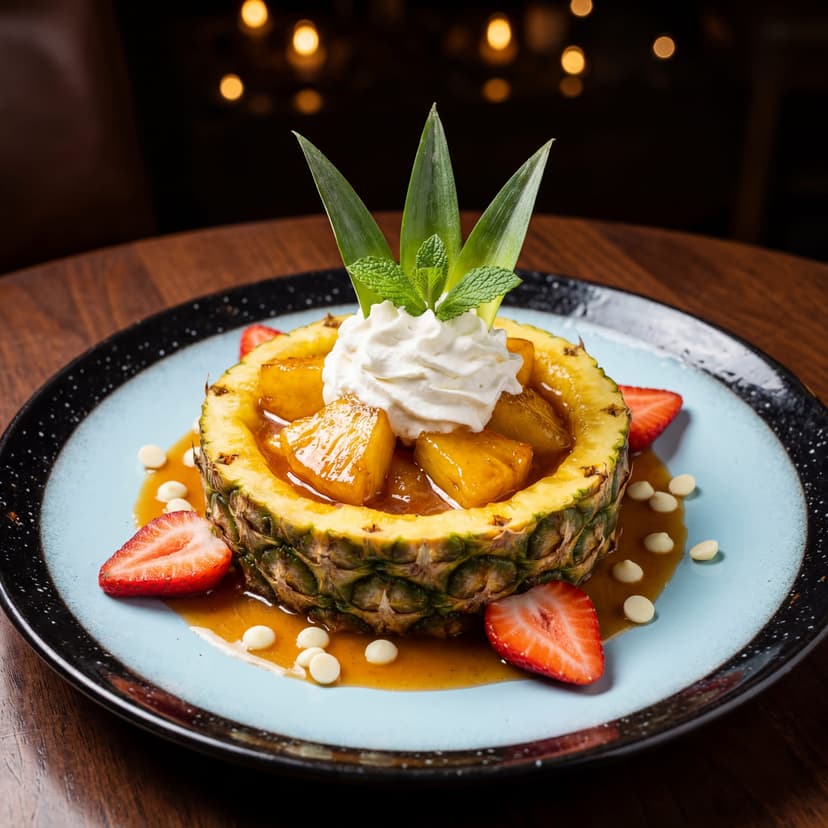 Flambéed Pineapple